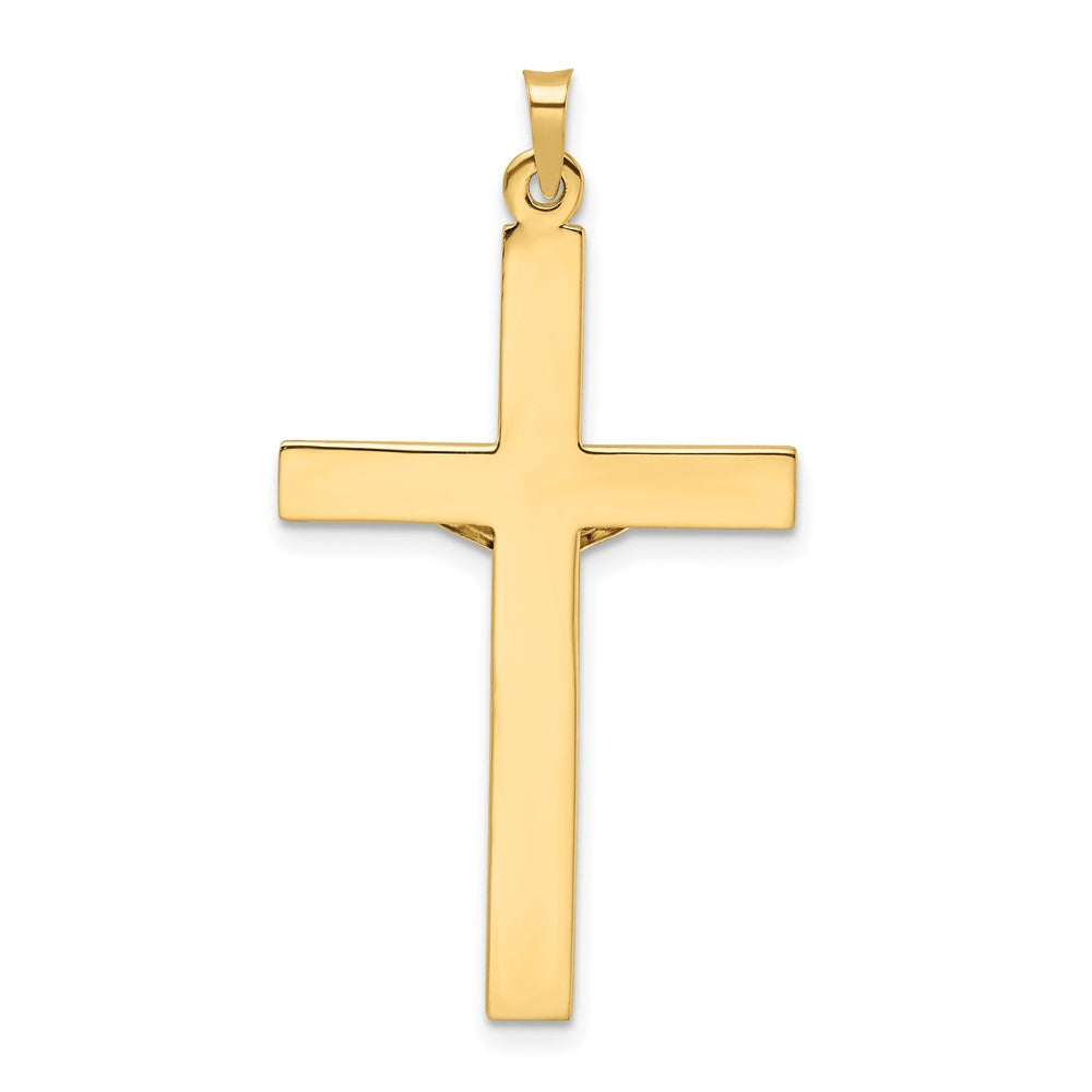14K Bicolor-Gold massiver INRI-Kruzifix-Anhänger