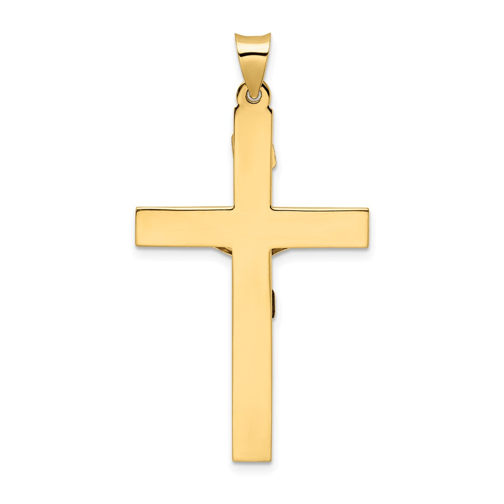 14K Bicolor Gold Polierter Massiver INRI-Kruzifix-Anhänger