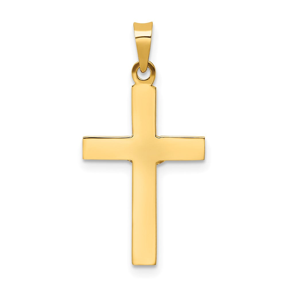 14K Bicolor Gold Polierter Massiver INRI-Kruzifix-Anhänger