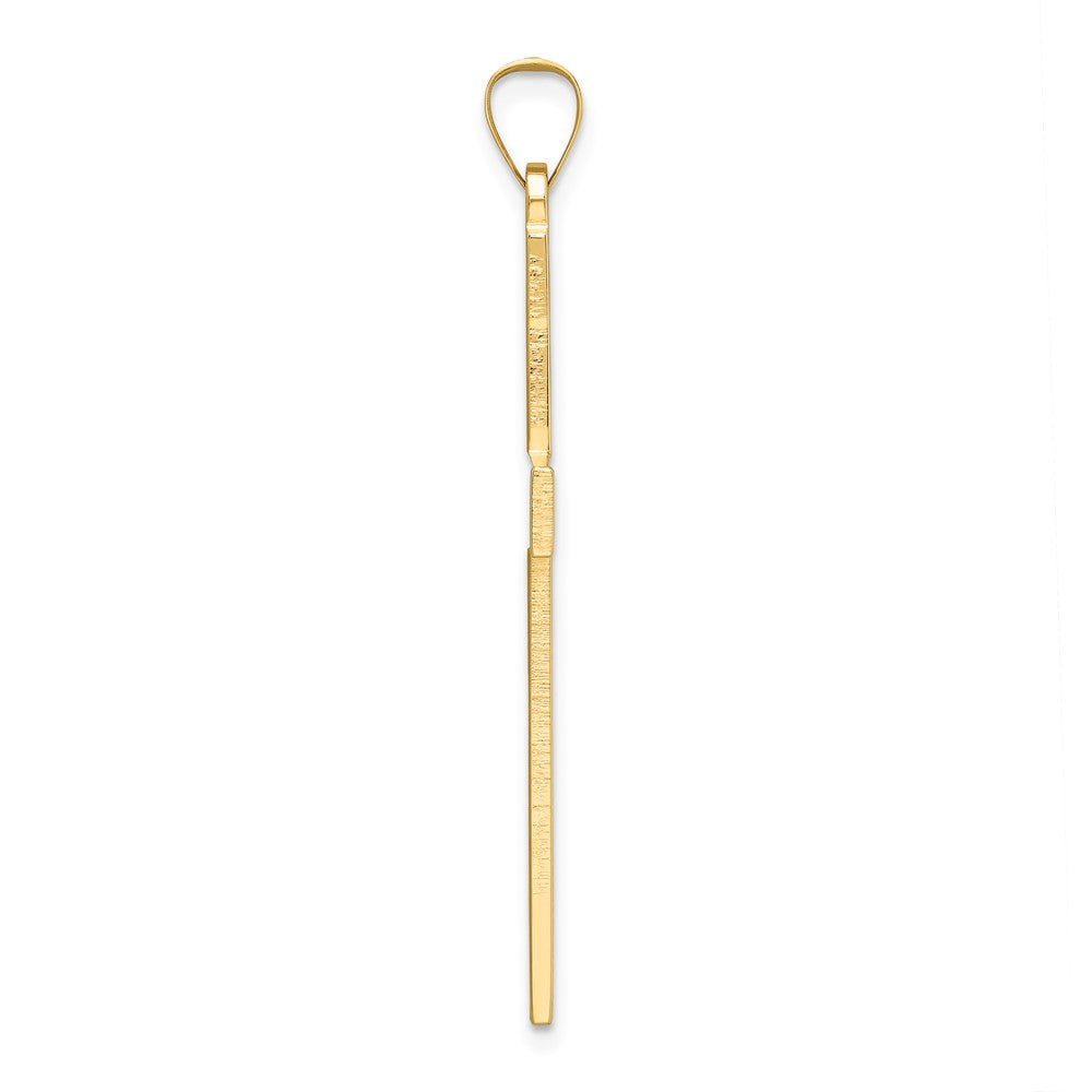 14K Gelbgold Polierter Massiver Kreuz-Anhänger