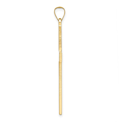 14K Gelbgold Polierter Massiver Kreuz-Anhänger