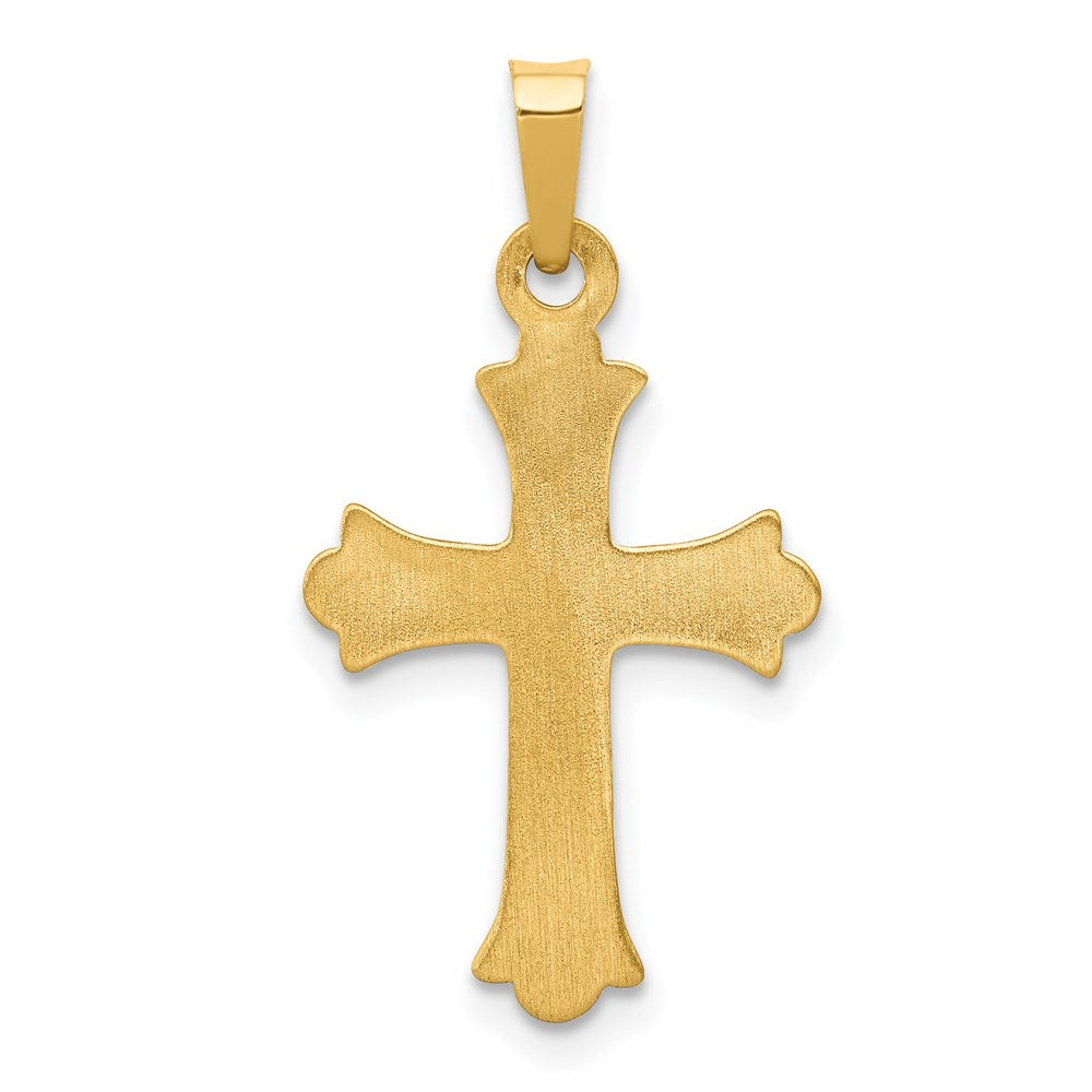 14K Gelbgold 14K Hohl Fleur De Lis Kreuz Anhänger