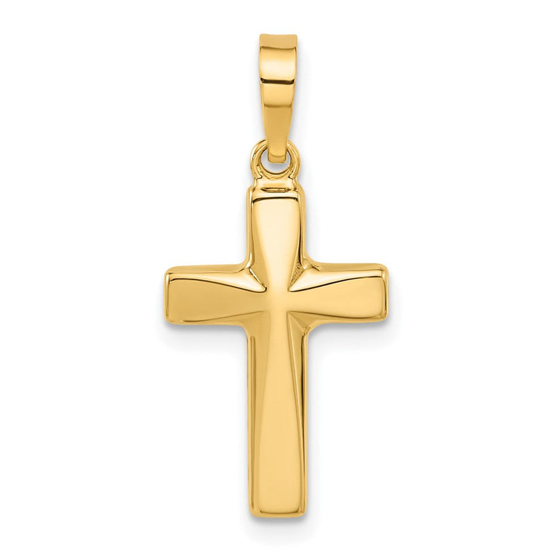 14K Gelbgold Poliert Kreuz Anhänger