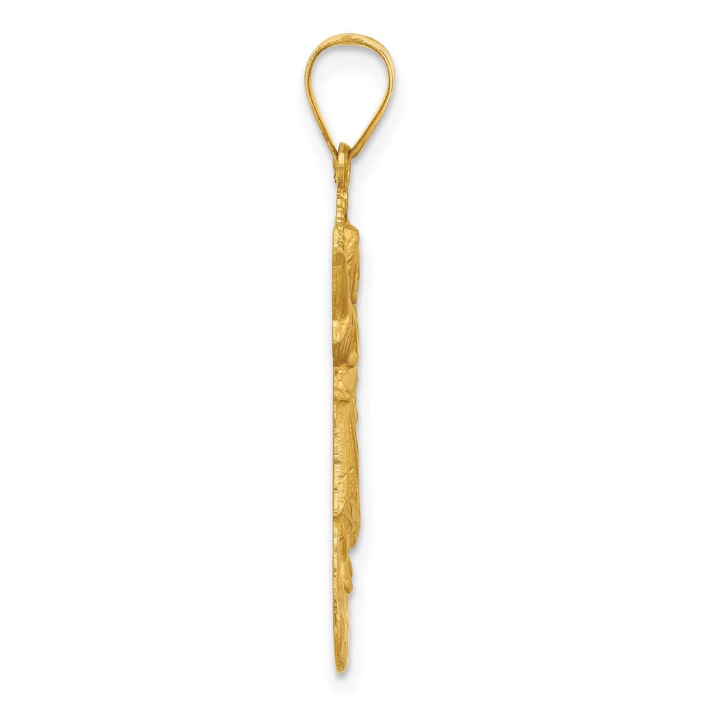 14K Gelbgold Hohl Divine Kind Jesus Figure Charm