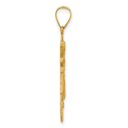 14K Gelbgold Hohl Divine Kind Jesus Figure Charm