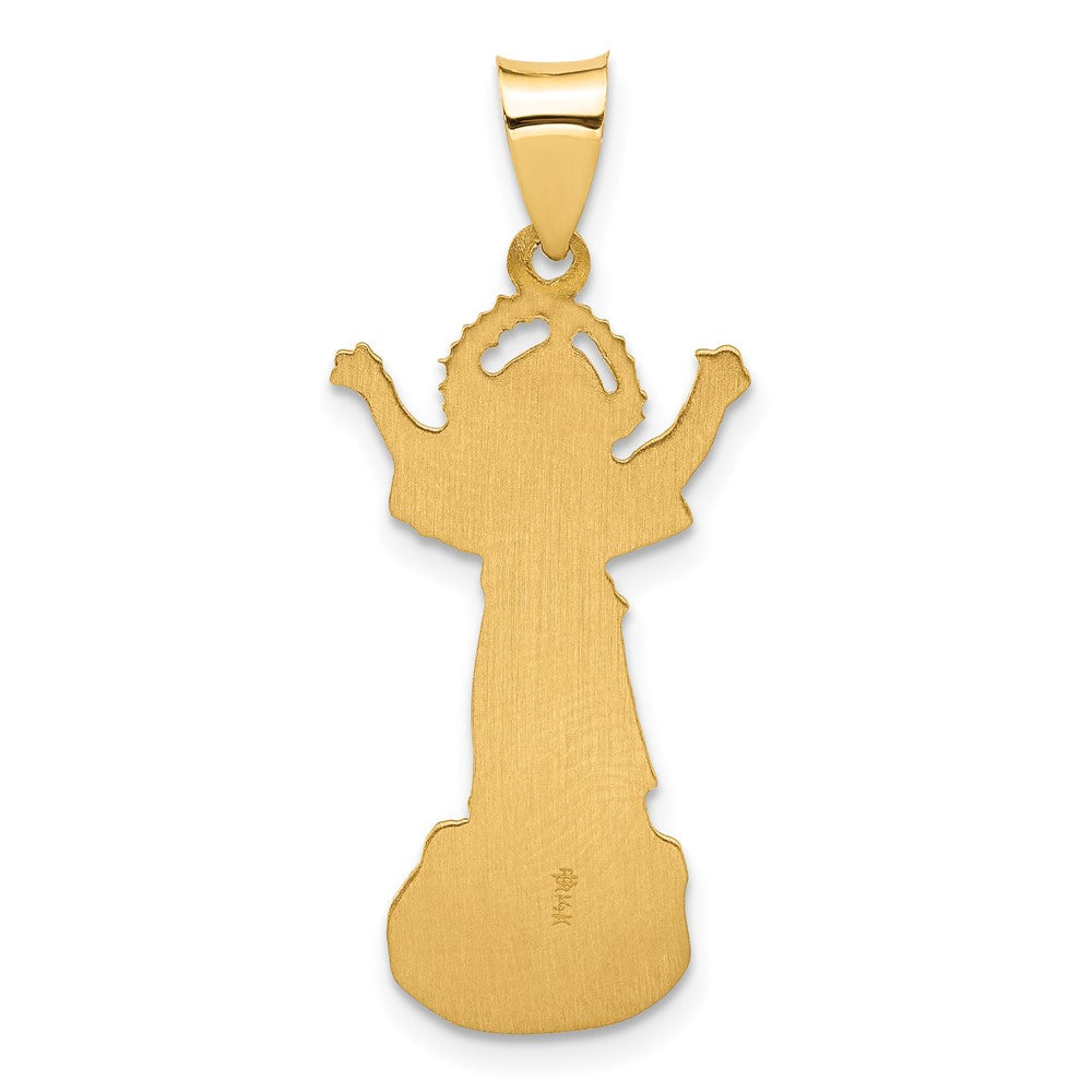 14K Gelbgold Hohl Divine Kind Jesus Figure Charm