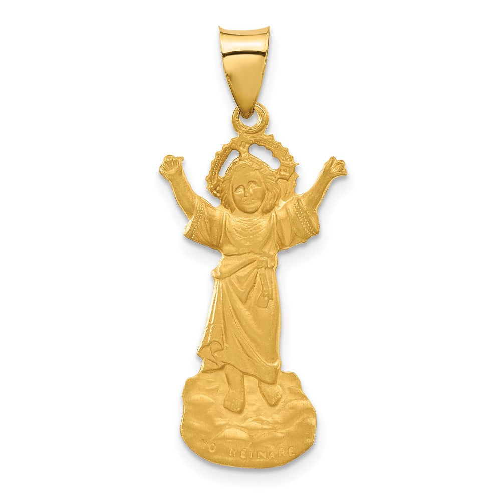 14K Gelbgold Hohl Divine Kind Jesus Figure Charm