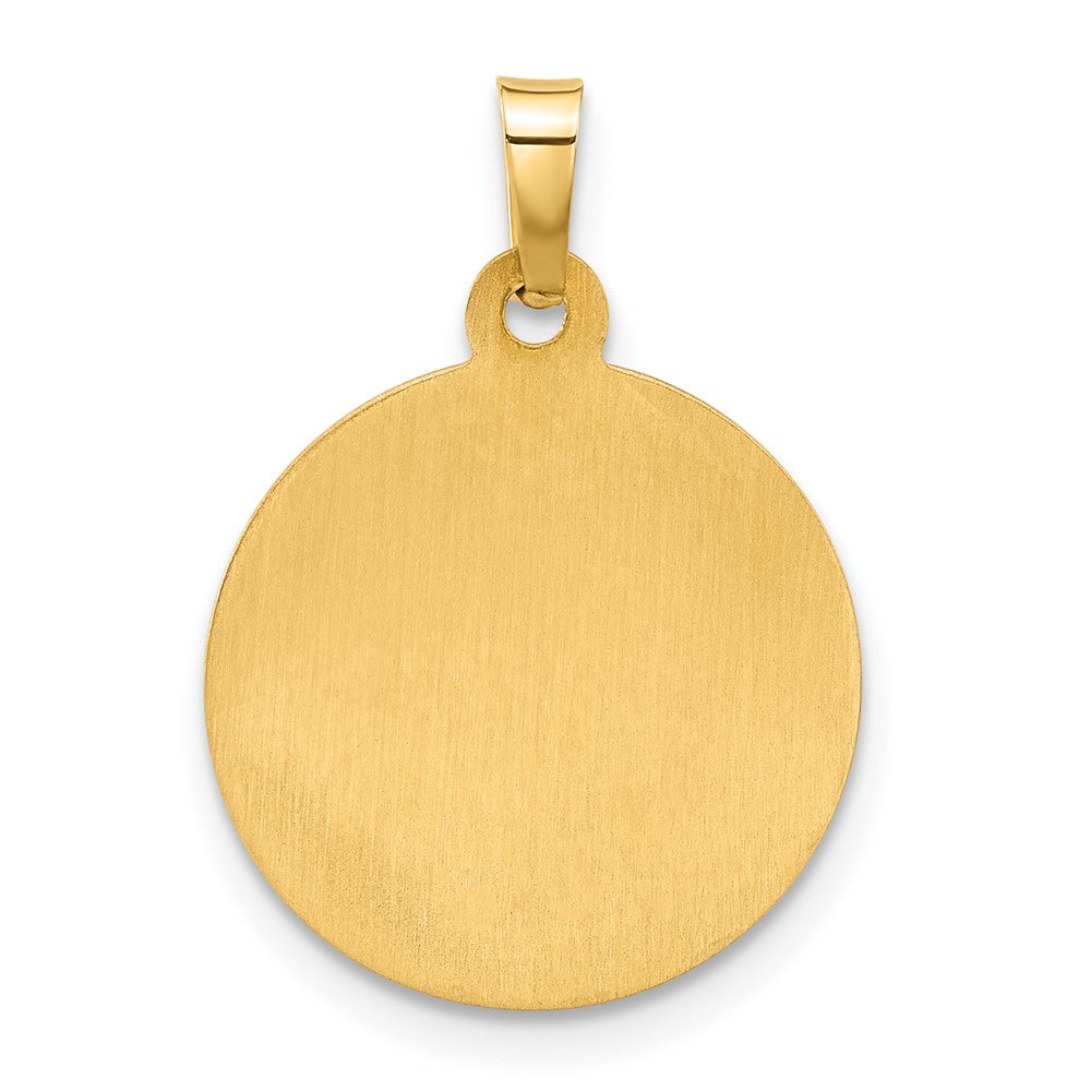 14K Gelbgold Hohl Heilig Herz Of Jesus Medaille