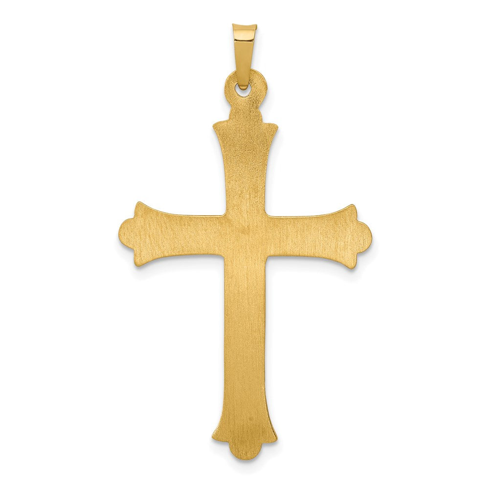 14K Gelbgold 14K Hohl Fleur De Lis Kreuz Anhänger