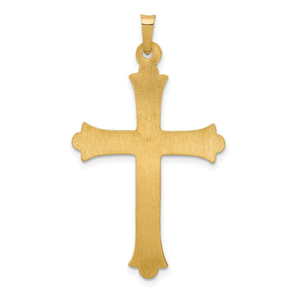14K Gelbgold 14K Hohl Fleur De Lis Kreuz Anhänger