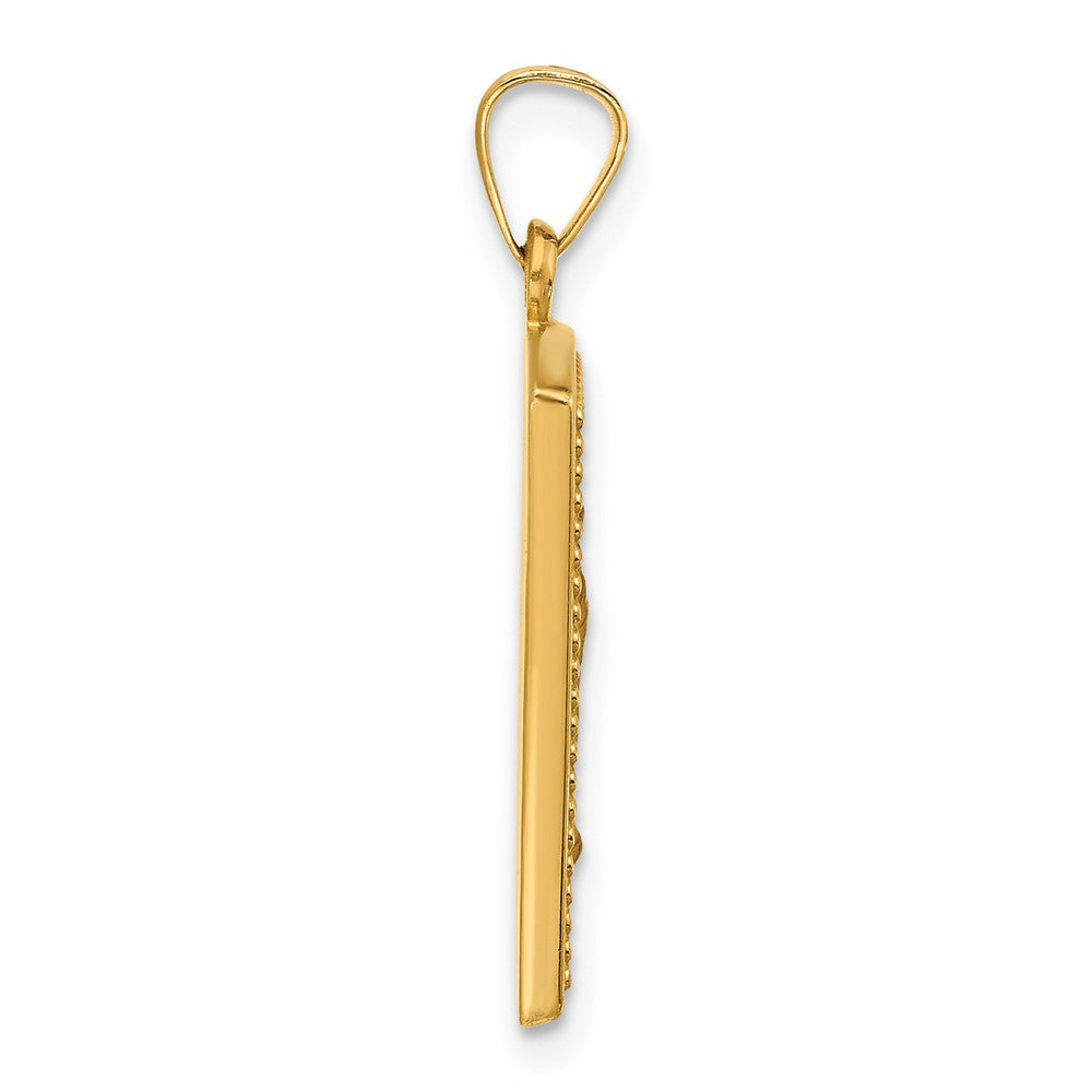14K Gelbgold Rectangular Hohl Our Damen Of Guadalupe Medaille