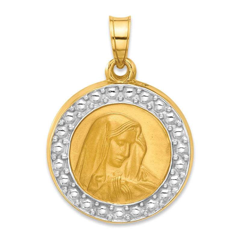 14K Gelb & Rhodium und Rhodium Hohl Damen Of Sorrows Anhänger