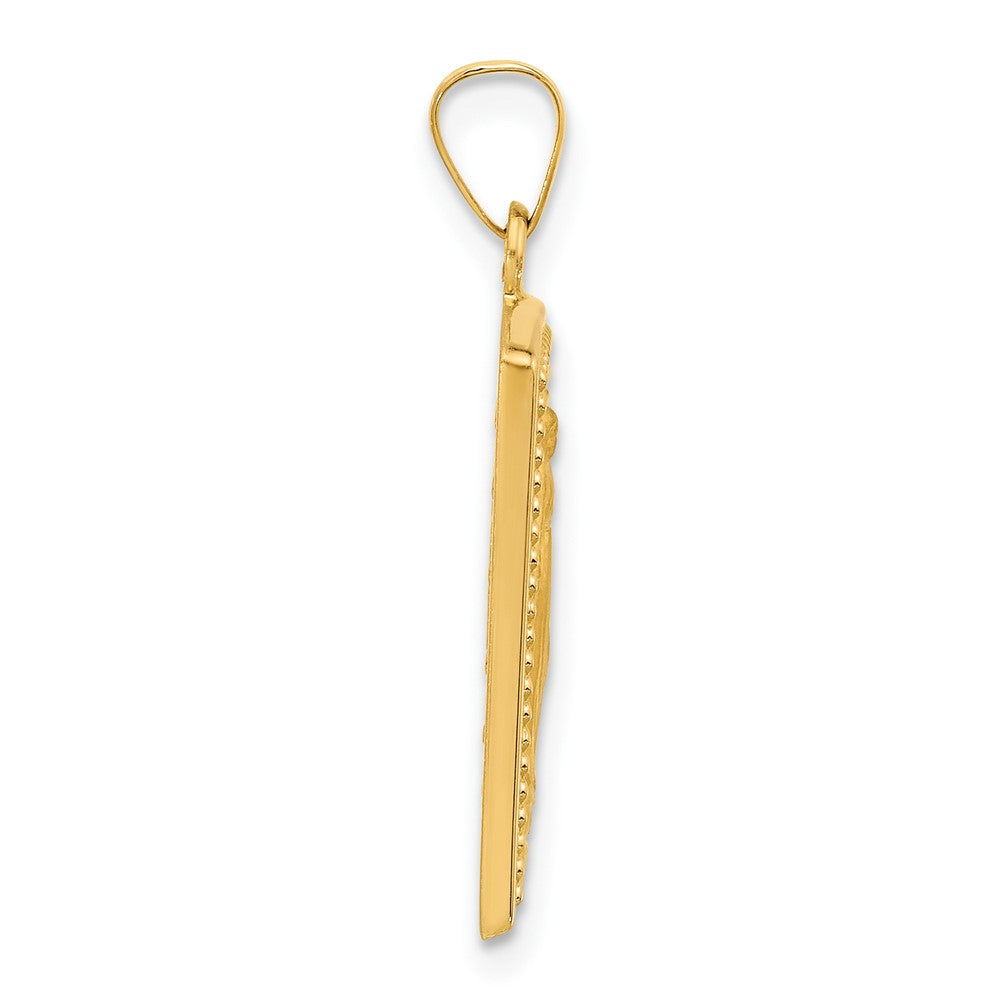 14K Gelbgold Rectangular Hohl Wundertätig Medaille