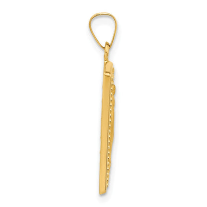 14K Gelbgold Rectangular Hohl Wundertätig Medaille