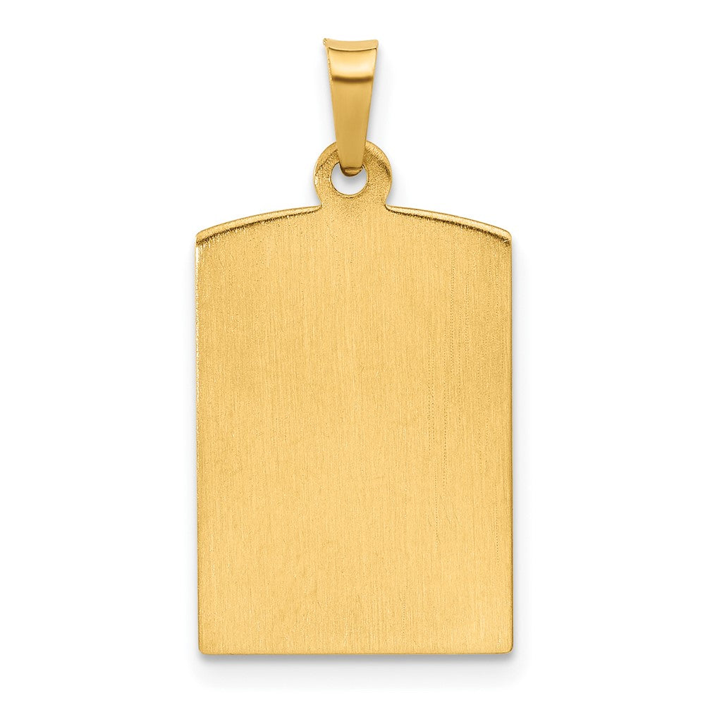 14K Gelbgold Rectangular Hohl Wundertätig Medaille