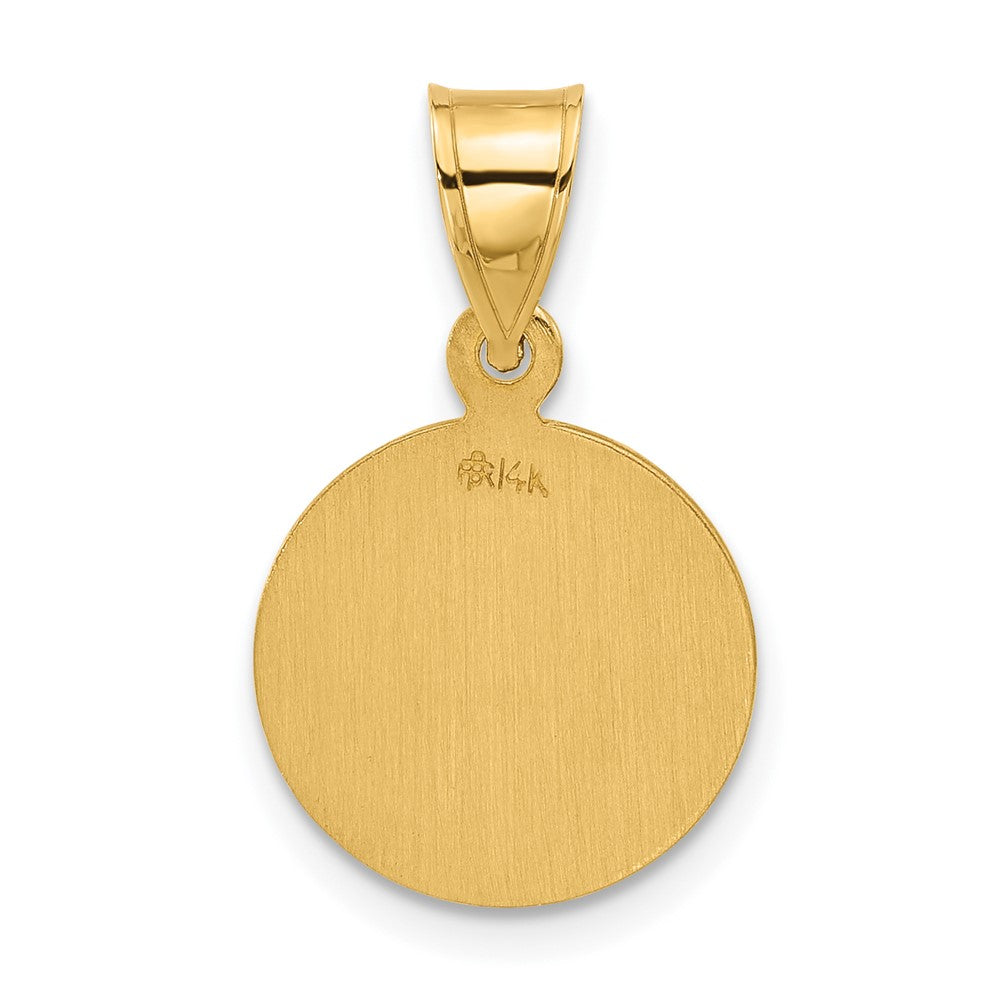 14K Gelbgold Poliert und Satiniert Massiv Our Schutzengel Engel Medaille