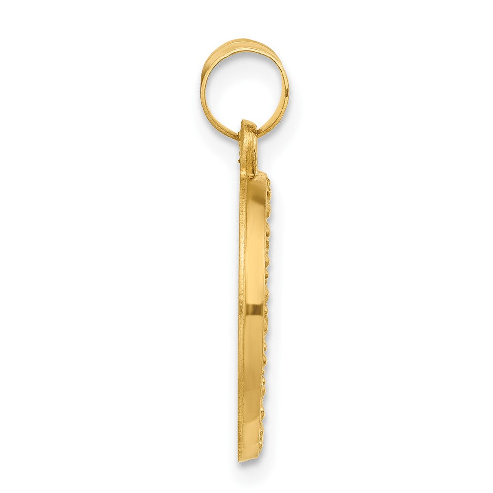 14K Gelbgold Hohl Our Schutzengel Engel Medaille