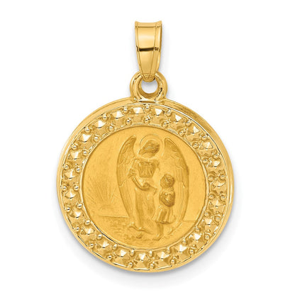 14K Gelbgold Hohl Our Schutzengel Engel Medaille