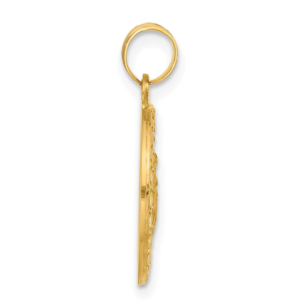 14K Gelbgold Poliert Hohl St Anthony Medaille