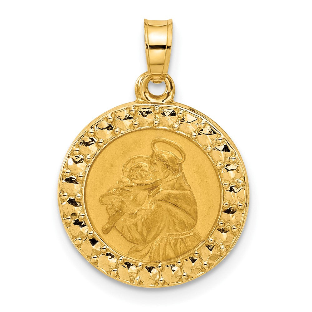 14K Gelbgold Poliert Hohl St Anthony Medaille