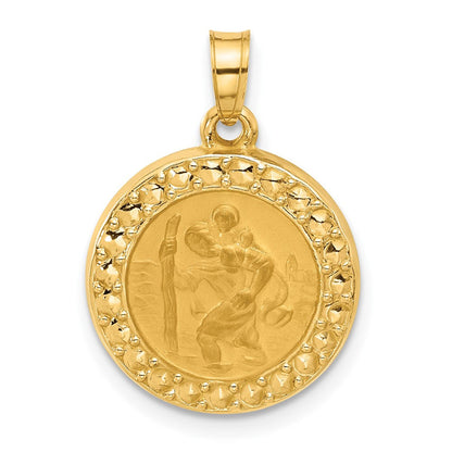 14K Gelbgold Hohl St. Christopher Medaille