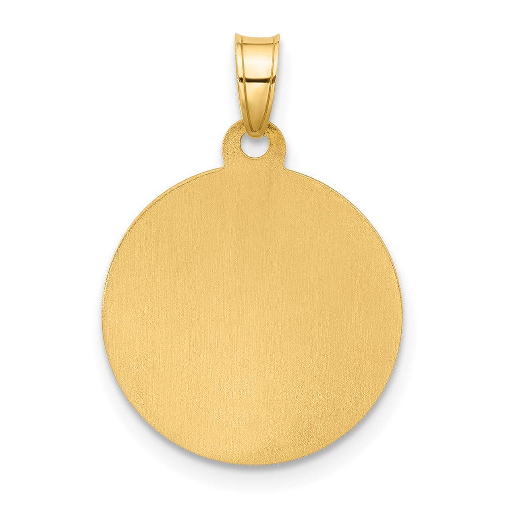 14K Gelb & Rhodium mit Weiß Rhodium Hohl St. Christopher Medaille