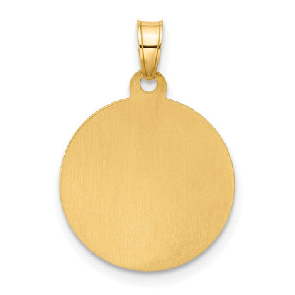 14K Gelb & Rhodium mit Weiß Rhodium Hohl St. Christopher Medaille
