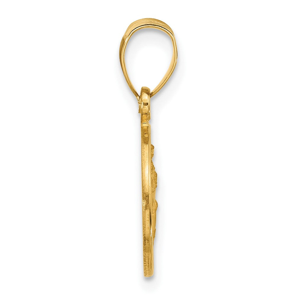 14K Gelbgold Poliert und Satiniert St. Christopher Medaille