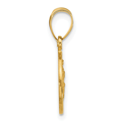 14K Gelbgold Poliert und Satiniert St. Christopher Medaille