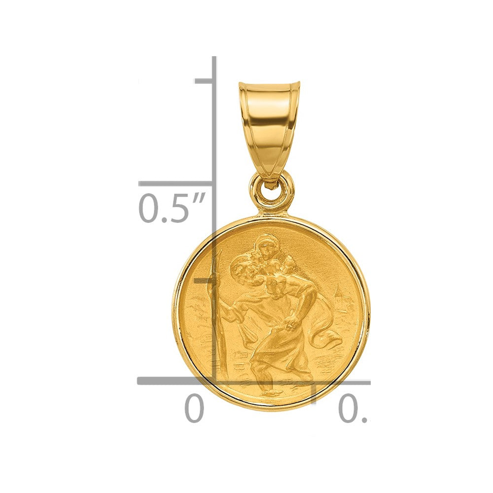 14K Gelbgold Poliert und Satiniert St. Christopher Medaille