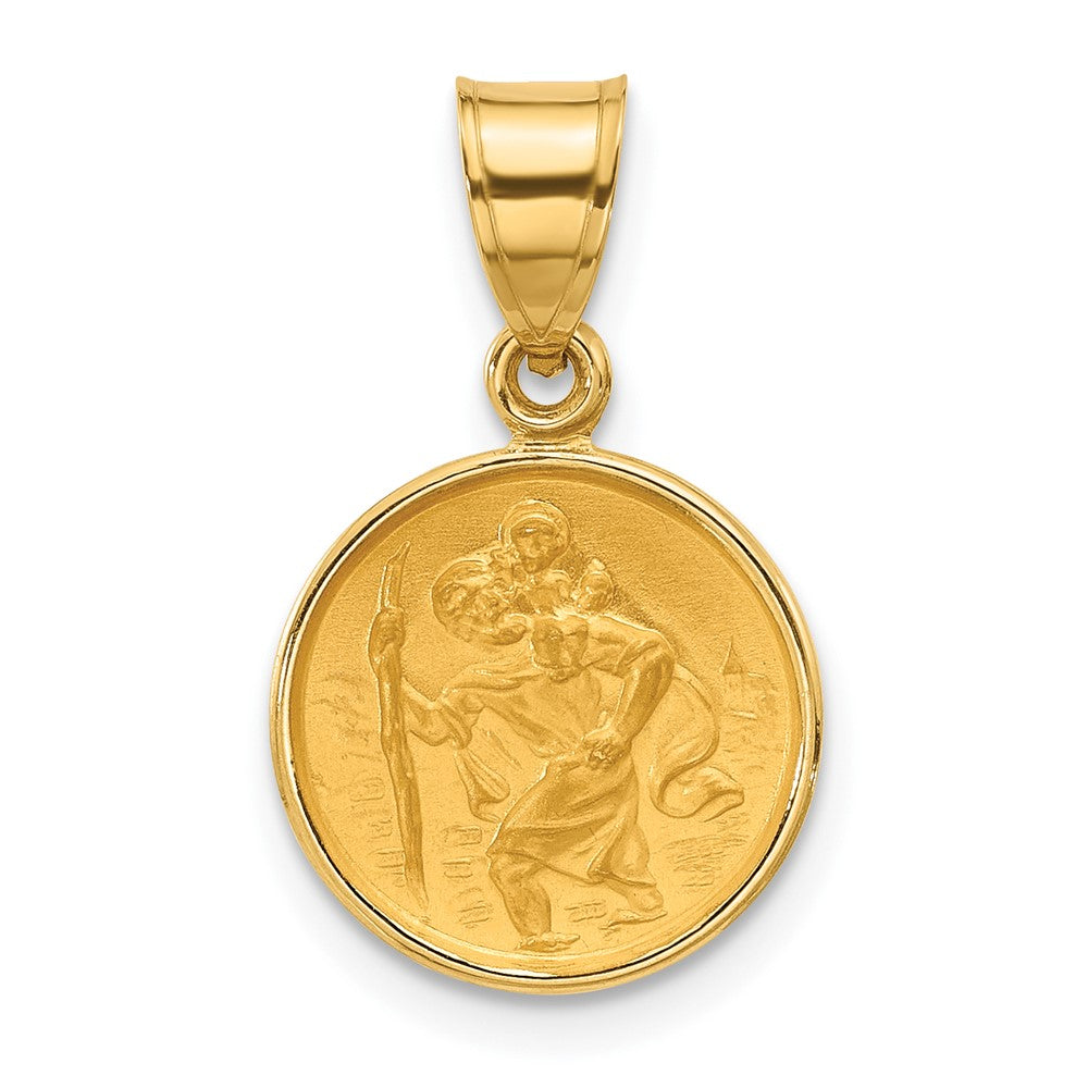 14K Gelbgold Poliert und Satiniert St. Christopher Medaille