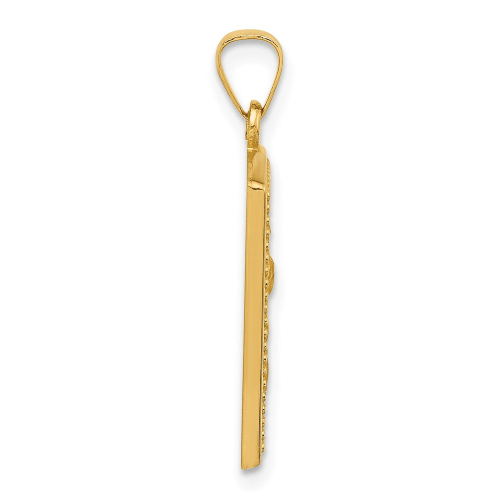 14K Gelbgold Rectangular Hohl St. Christopher Medaille