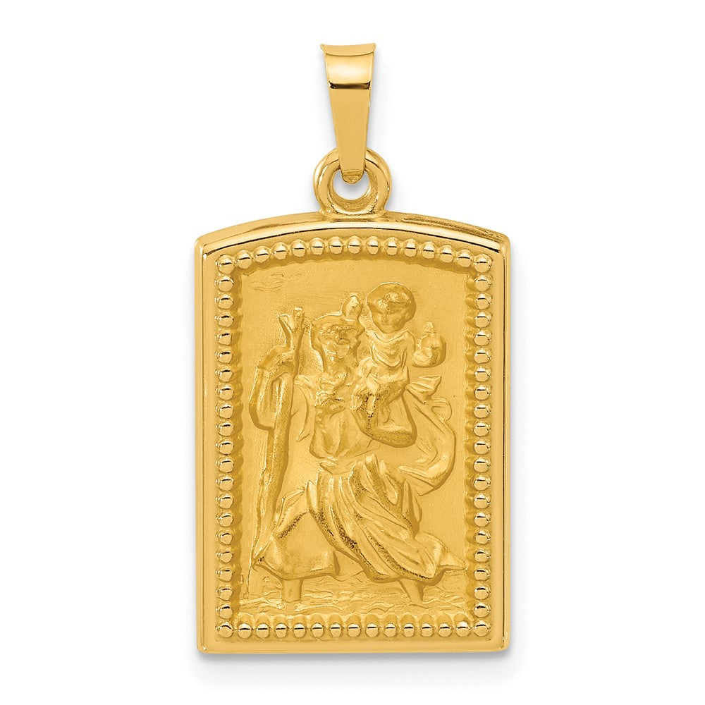 14K Gelbgold Rectangular Hohl St. Christopher Medaille