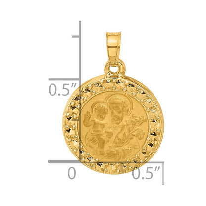 14K Gelbgold Hohl St. Joseph Medaille