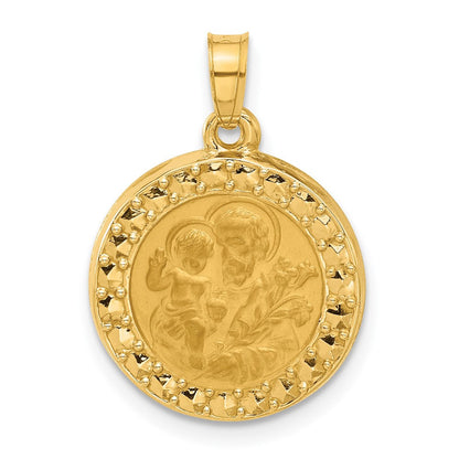14K Gelbgold Hohl St. Joseph Medaille
