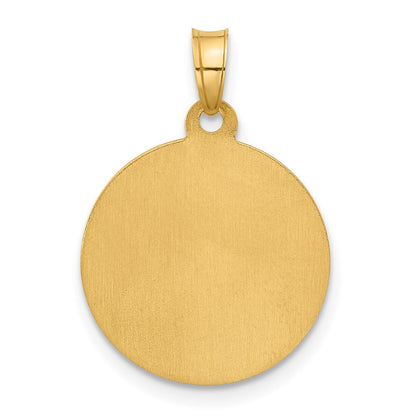 14K Gelb & Rhodium mit Weiß Rhodium Hohl St. Joseph Medaille