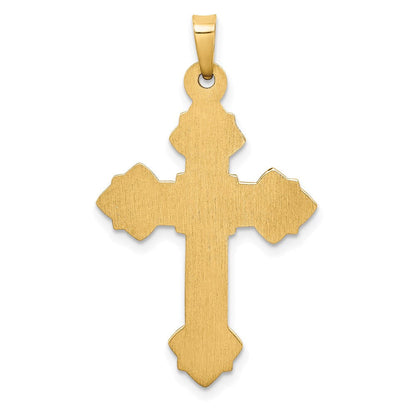 14K Gelbgold 14K Knospend Hohl Kreuz Anhänger