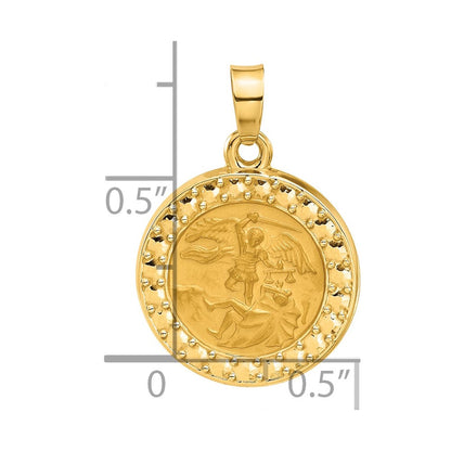 14K Gelbgold Hohl St. Michael Medaille