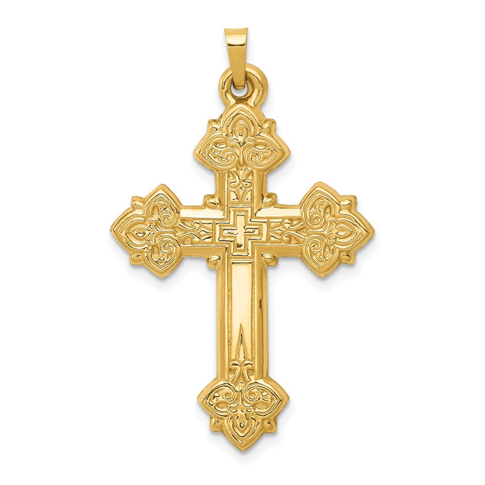 14K Gelbgold 14K Hohl Kreuz Anhänger