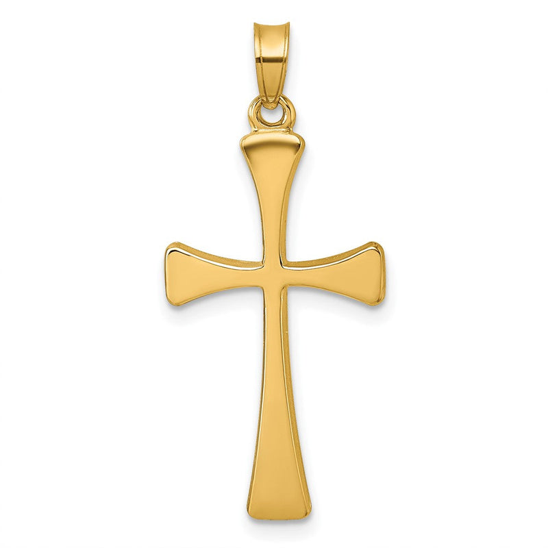 14K Gelbgold Poliert Religious Kreuz Anhänger