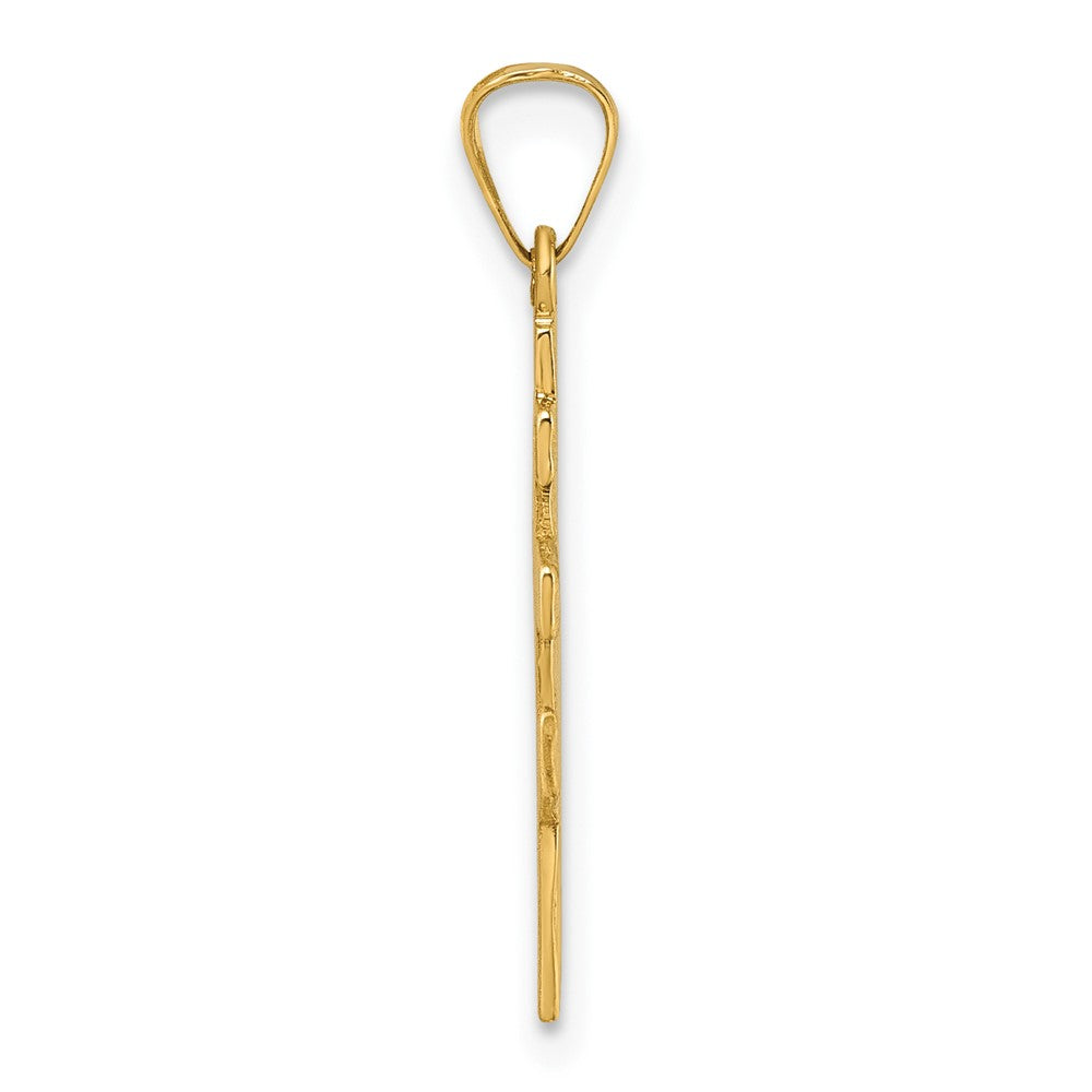 14K Gelbgold Poliert Eastern Orthodox Kreuz Anhänger