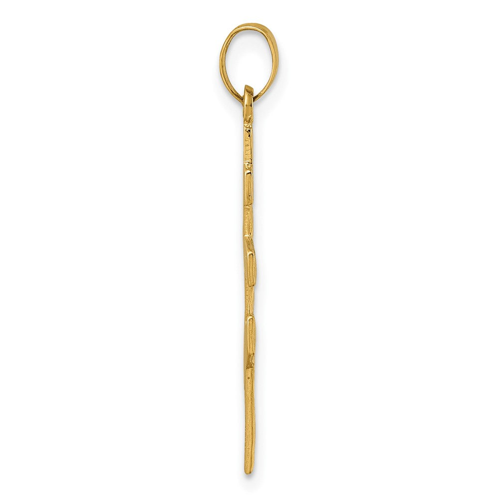 14K Gelbgold Poliert Eastern Orthodox Kreuz Anhänger