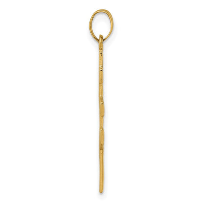 14K Gelbgold Poliert Eastern Orthodox Kreuz Anhänger