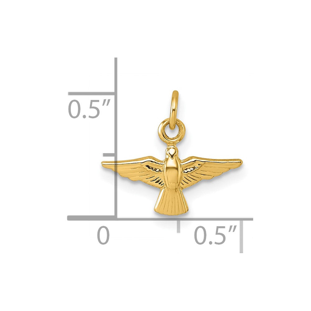 14K Gelbgold Poliert Taube Anhänger