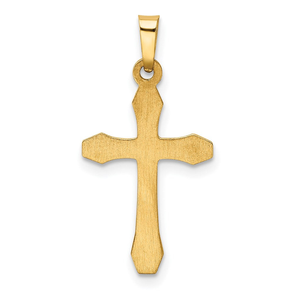 14K Gelb & Rhodium 14ky mit Rhodium Hohl Kreuz Anhänger