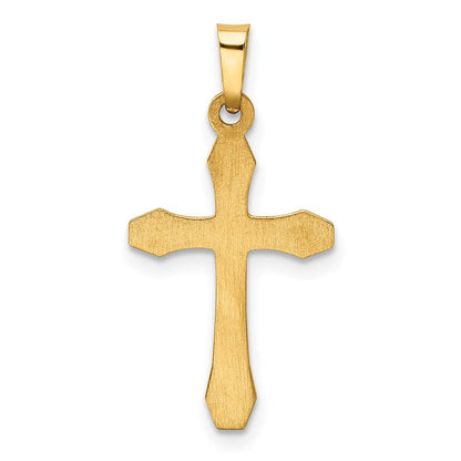 14K Gelb & Rhodium 14ky mit Rhodium Hohl Kreuz Anhänger