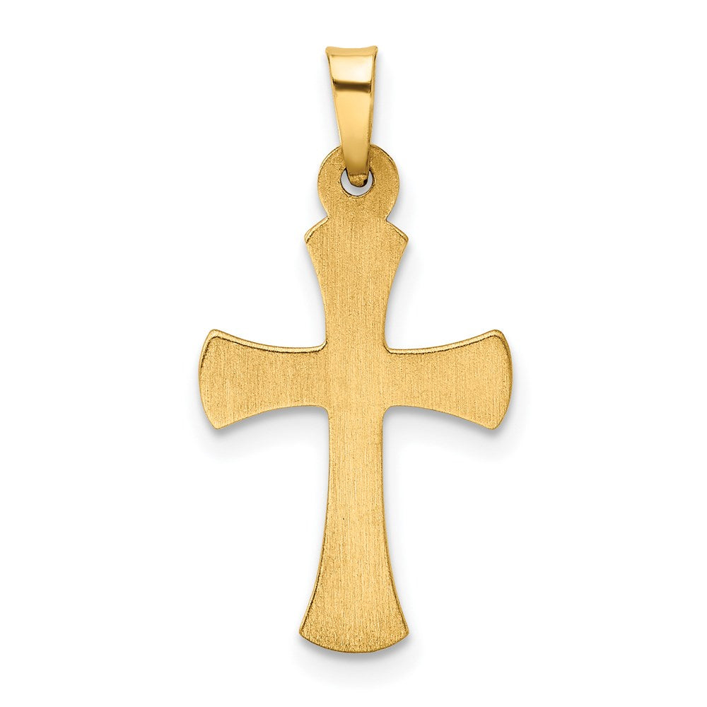 14K Gelbgold Hohl Kreuz Anhänger