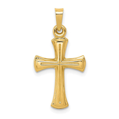 14K Gelbgold Hohl Kreuz Anhänger