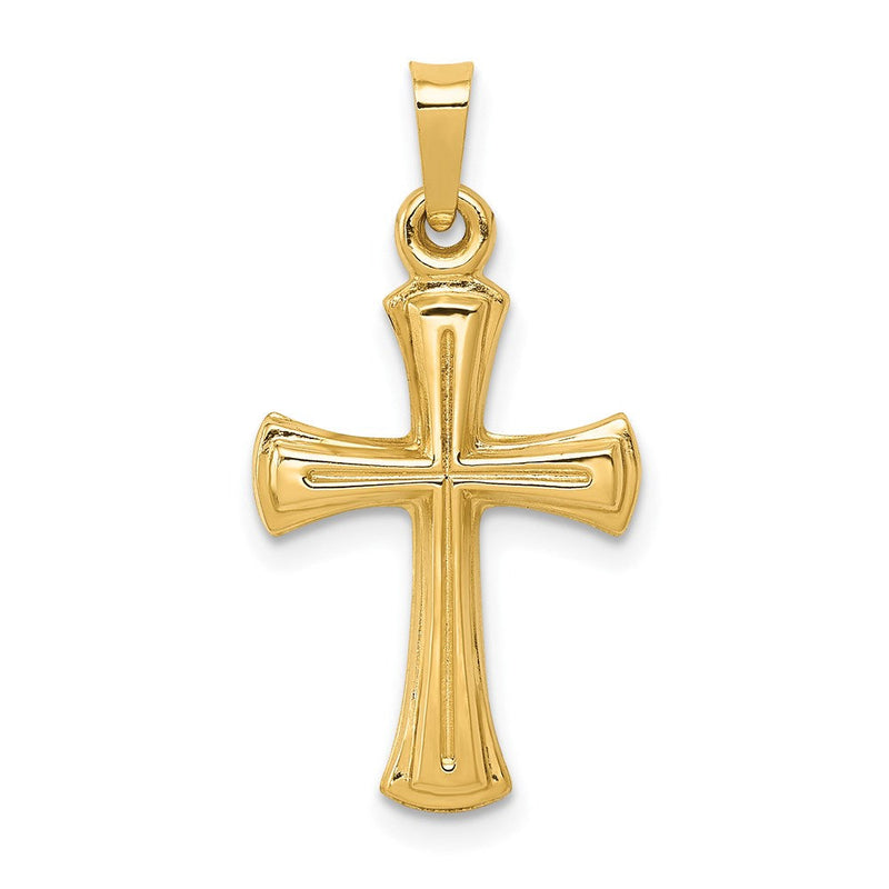 14K Gelbgold Hohl Kreuz Anhänger