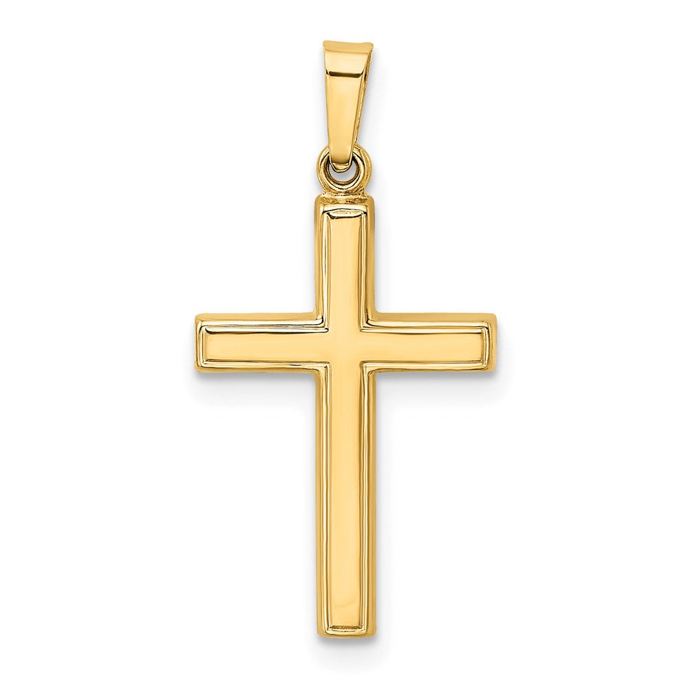 14K Gelbgold 14K Diamantiert Hohl Kreuz Anhänger